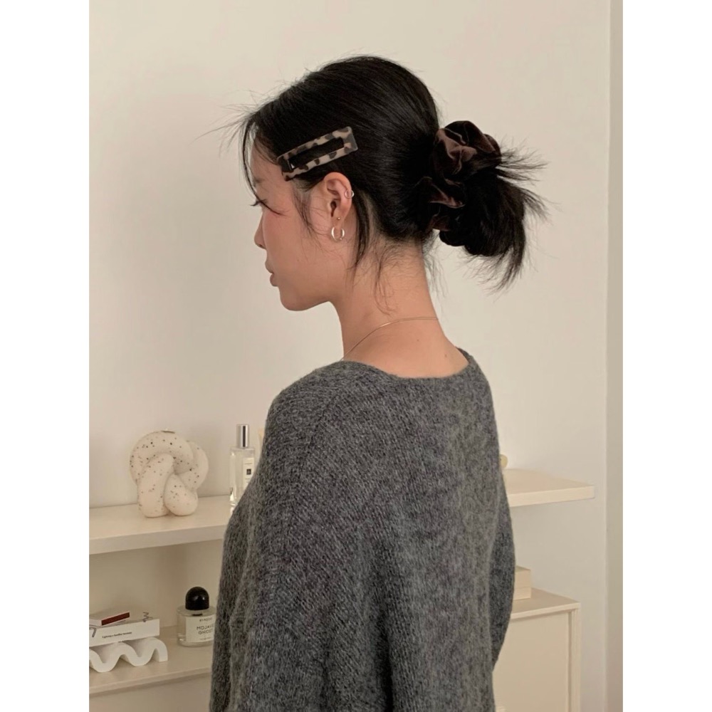 MiaoMiao Korea 清冷小姐姐必備🤎 復古琥珀髮夾（單枚）  秋冬 東大門 正韓代購-細節圖2