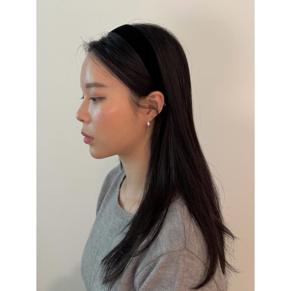 MiaoMiao Korea 法式復古🖤 質感天鵝絨黑色髮箍 秋冬 東大門 正韓代購-細節圖2