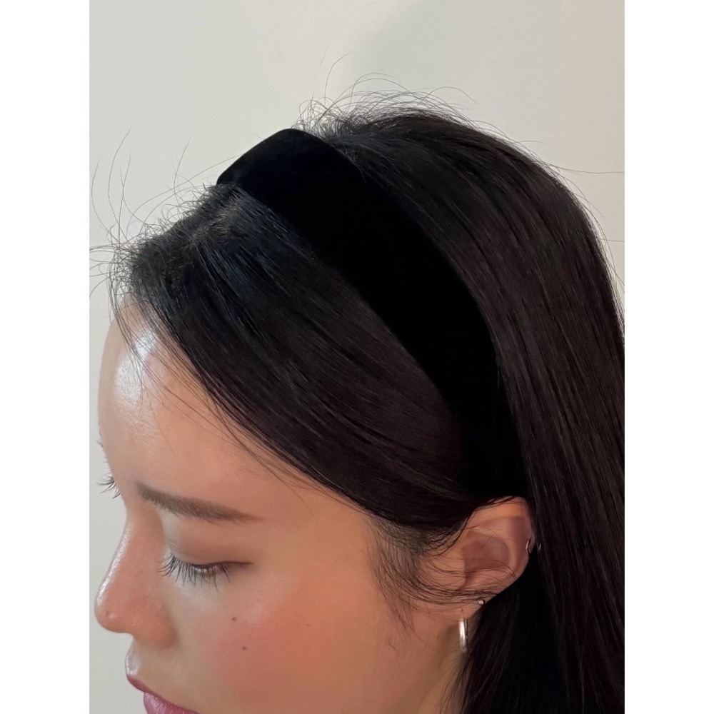 MiaoMiao Korea 法式復古🖤 質感天鵝絨黑色髮箍 秋冬 東大門 正韓代購-細節圖3