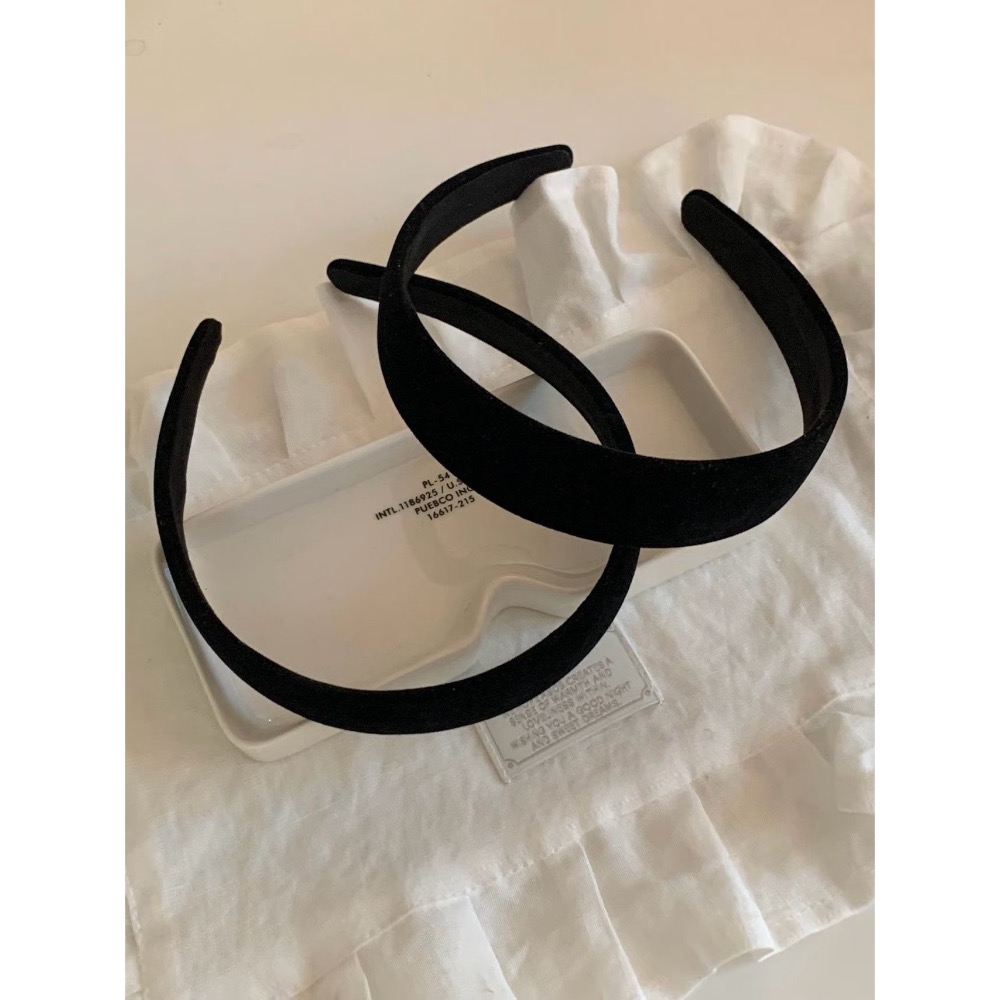 MiaoMiao Korea 法式復古🖤 質感天鵝絨黑色髮箍 秋冬 東大門 正韓代購-細節圖9