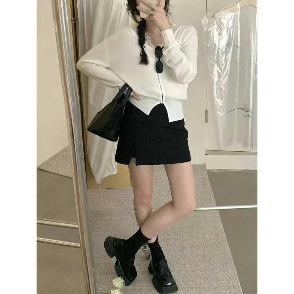 MiaoMiao Korea 溫柔純欲首選💗 兩件式蕾絲背心+薄針織外套 春季 東大門 正韓代購-細節圖4