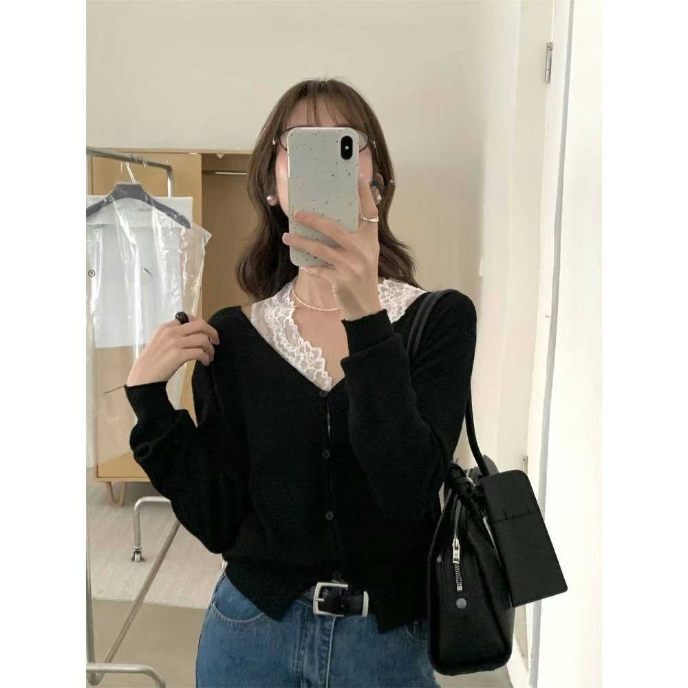 MiaoMiao Korea 溫柔純欲首選💗 兩件式蕾絲背心+薄針織外套 春季 東大門 正韓代購-細節圖7