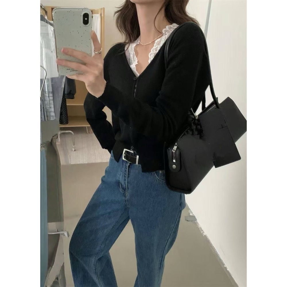 MiaoMiao Korea 溫柔純欲首選💗 兩件式蕾絲背心+薄針織外套 春季 東大門 正韓代購-細節圖8