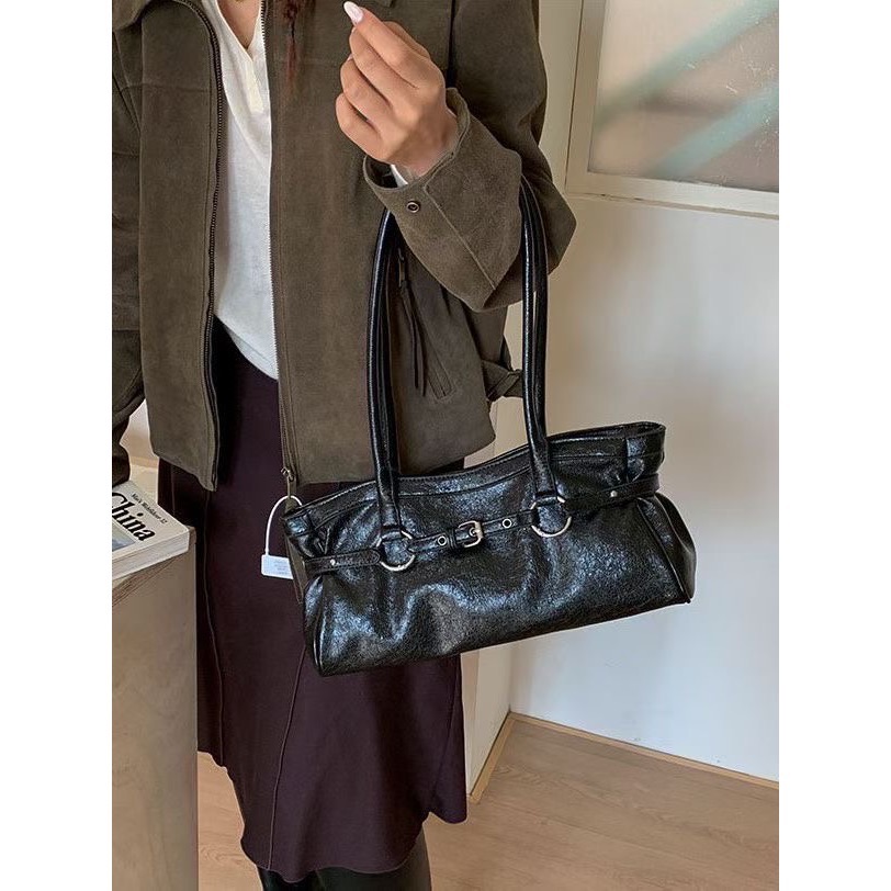 MiaoMiao Korea 時髦精們快收👜 復古皮帶釦肩背包 秋冬 東大門 正韓代購-細節圖4