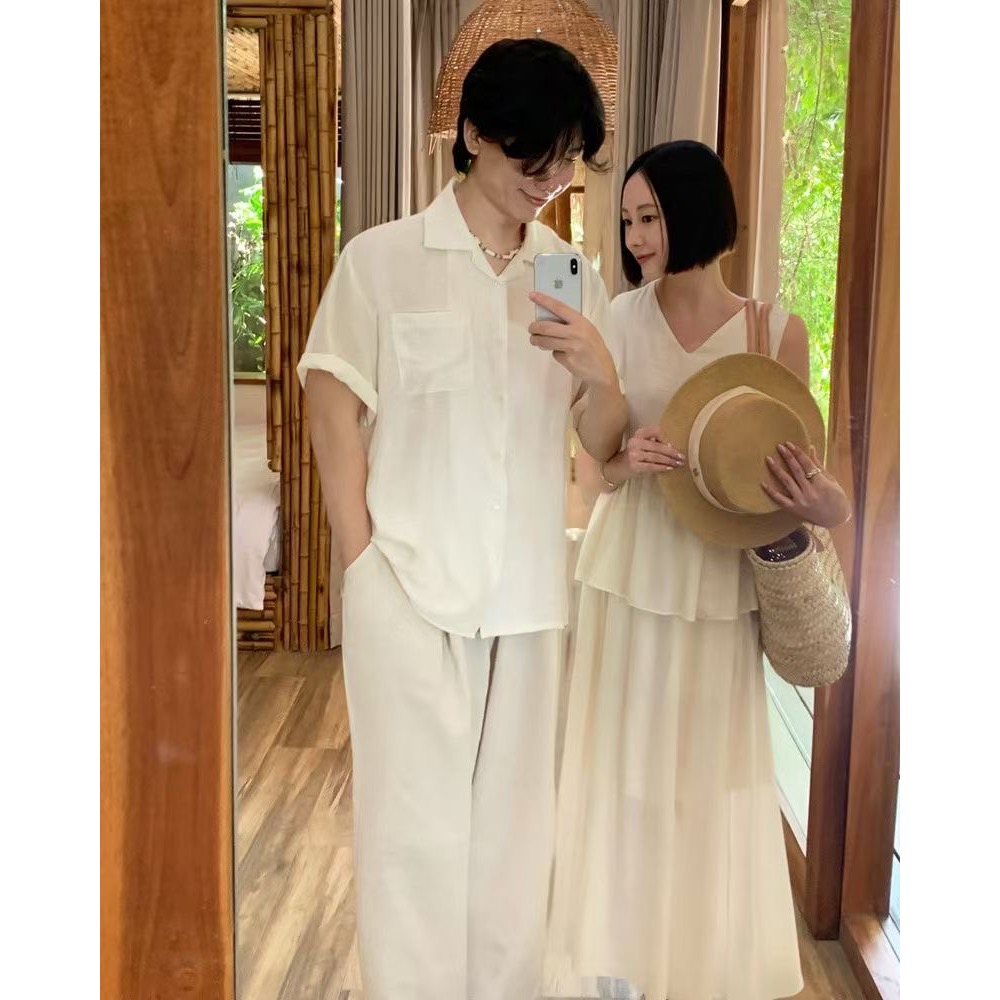 MiaoMiao Korea 一穿即美的溫柔感套裝💗 V領傘擺背心+鬆緊長裙 春夏 東大門 正韓代購-細節圖2