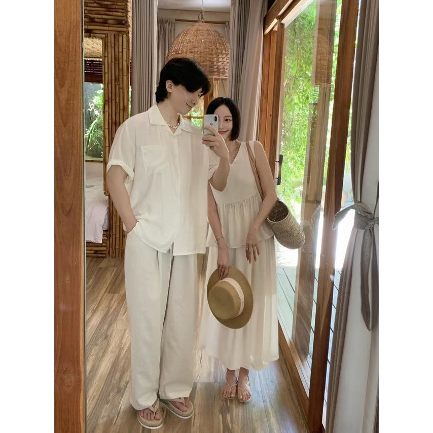 MiaoMiao Korea 一穿即美的溫柔感套裝💗 V領傘擺背心+鬆緊長裙 春夏 東大門 正韓代購-細節圖3