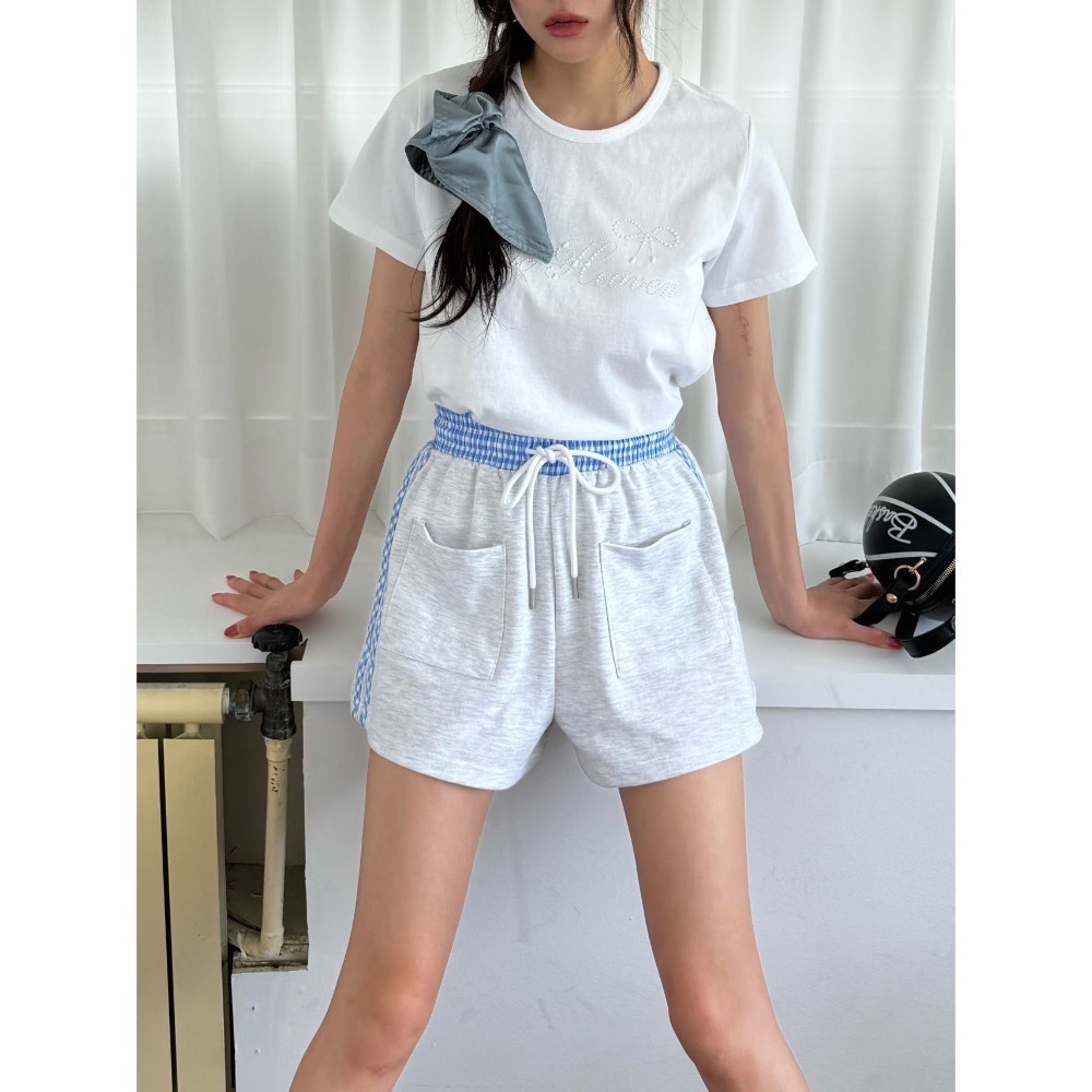 【現貨】MiaoMiao Korea 法式優雅 珍珠字母草寫T恤 春夏 東大門 正韓代購-細節圖8
