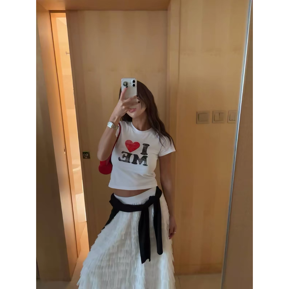 【現+預】MiaoMiao Korea 經典美式❤️ I LOVE ME 復古印花T恤 春夏 東大門 正韓代購-細節圖4
