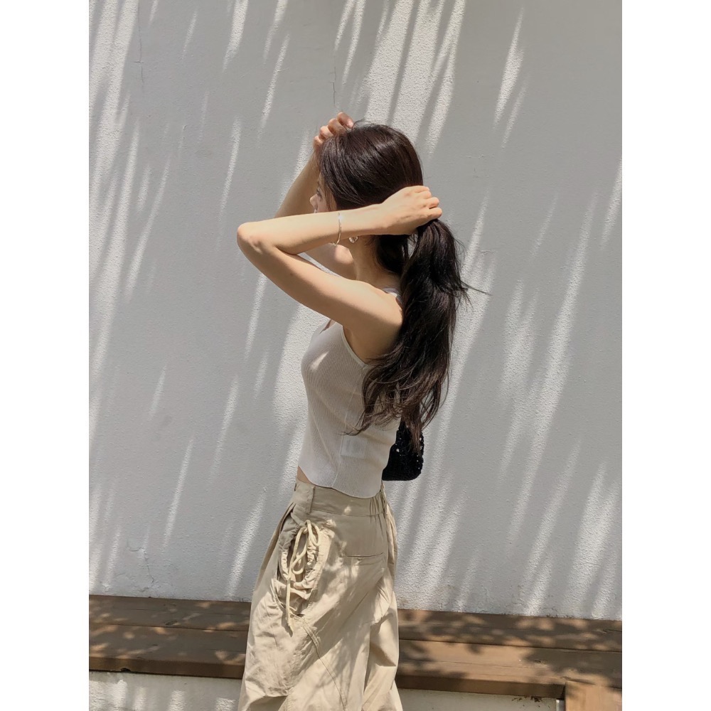 【現+預】MiaoMiao Korea 氣質排扣羅紋背心 春夏 東大門 正韓代購-細節圖6