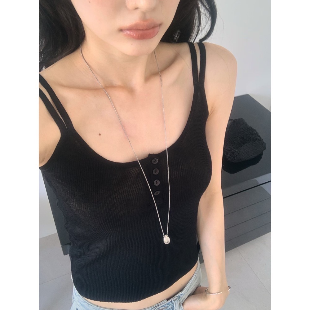 【現+預】MiaoMiao Korea 氣質排扣羅紋背心 春夏 東大門 正韓代購-細節圖10