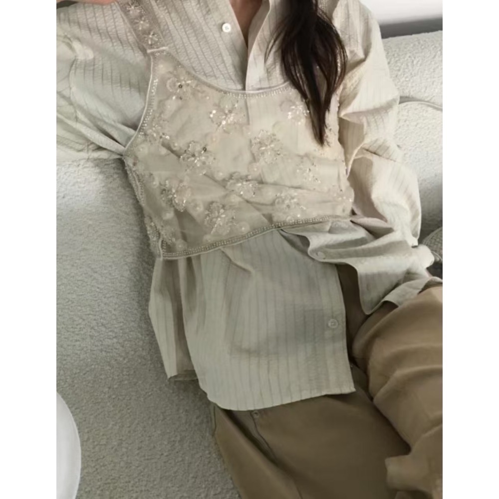 MiaoMiao Korea 重工亮片透紗吊帶背心 春夏 東大門 正韓代購-細節圖2