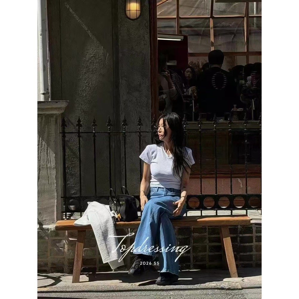 MiaoMiao Korea 檔口銷冠🏆 質感百搭素面修身T恤 春夏 東大門 正韓代購-細節圖2