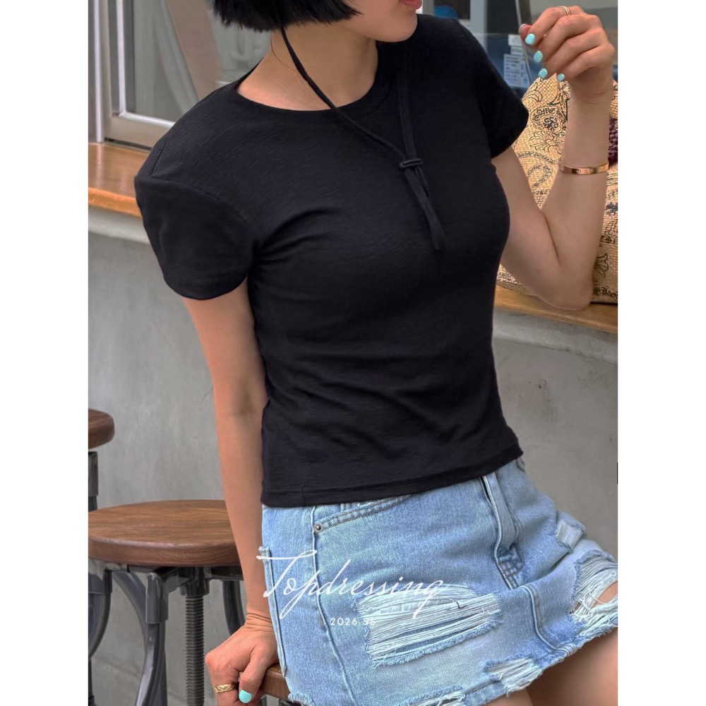 MiaoMiao Korea 檔口銷冠🏆 質感百搭素面修身T恤 春夏 東大門 正韓代購-細節圖8