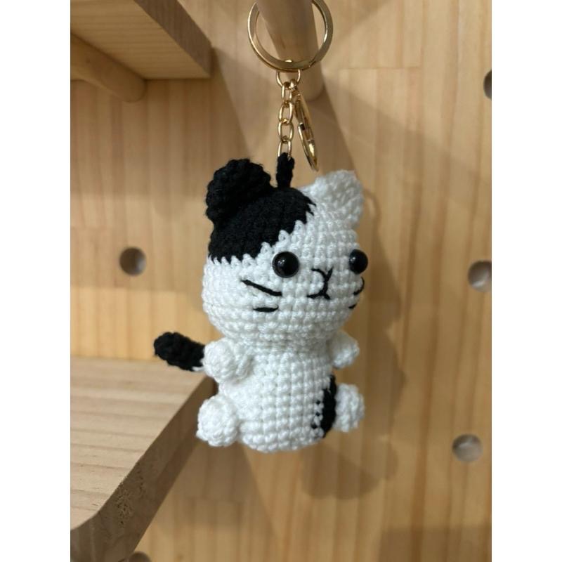 Jojo愛編織 貓咪吊飾 客製 貓咪鑰匙圈 毛線編織娃娃 純手工-細節圖3