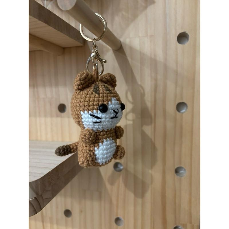 Jojo愛編織 貓咪吊飾 客製 貓咪鑰匙圈 毛線編織娃娃 純手工-細節圖5