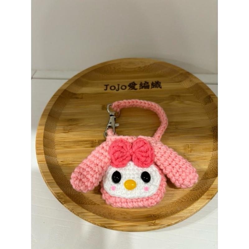 Jojo愛編織 客製 耳機小提袋 毛線編織AirPods保護套★米妮 ★毛線耳機包 掛式小包包  耳機包 耳機納袋-細節圖5
