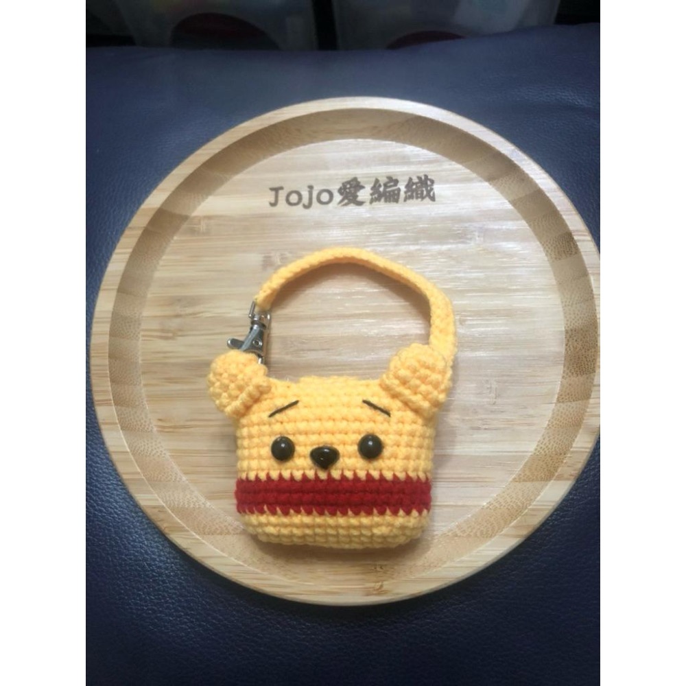 Jojo愛編織 客製 耳機小提袋 毛線編織AirPods保護套★米妮 ★毛線耳機包 掛式小包包  耳機包 耳機納袋-細節圖7