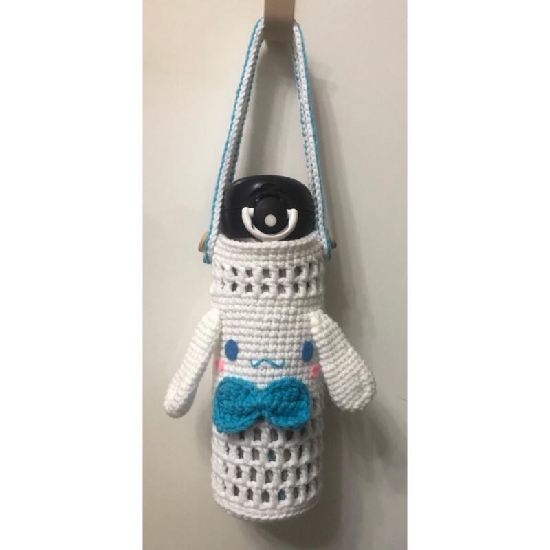JoJo愛編織 飲料提袋 保溫杯提袋★屹耳 龍貓 Tata 維尼 蛋黃歌米奇★純手工 毛線編織 保溫瓶套 保溫杯套 杯套-細節圖7