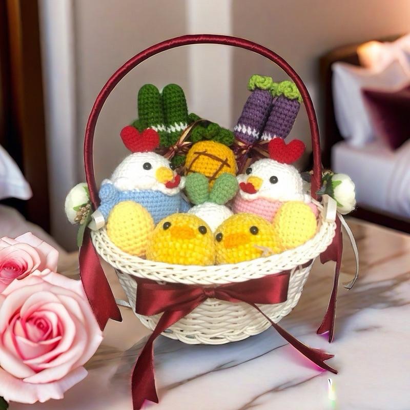 Jojo愛編織 毛線帶路雞 入厝起家雞 可愛Q版帶路雞 結婚帶路雞 歸寧帶路雞 手工製帶路雞 帶路雞擺飾-細節圖5