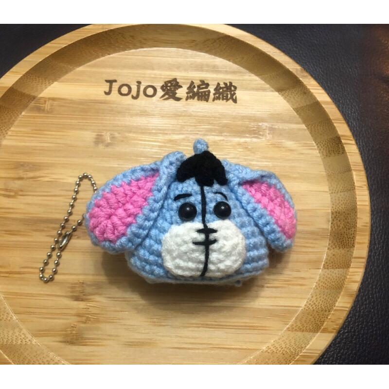 Jojo愛編織 毛線編織 熊抱哥吊飾鑰匙圈 屹耳包包掛件 三角款-細節圖2