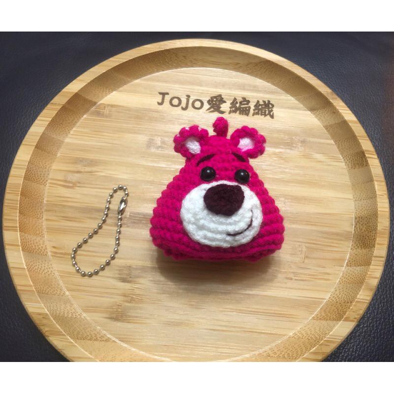 Jojo愛編織 毛線編織 熊抱哥吊飾鑰匙圈 屹耳包包掛件 三角款-細節圖3