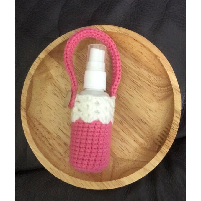 Jojo愛編織 浪漫系列酒精瓶袋 毛線編織(含酒精空瓶)30ml 酒精袋 酒精隨身袋酒精瓶收納袋-細節圖3