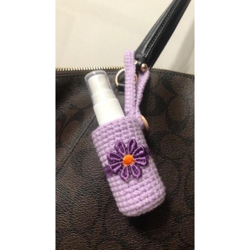 Jojo愛編織 浪漫系列酒精瓶袋 毛線編織(含酒精空瓶)30ml 酒精袋 酒精隨身袋酒精瓶收納袋-細節圖4