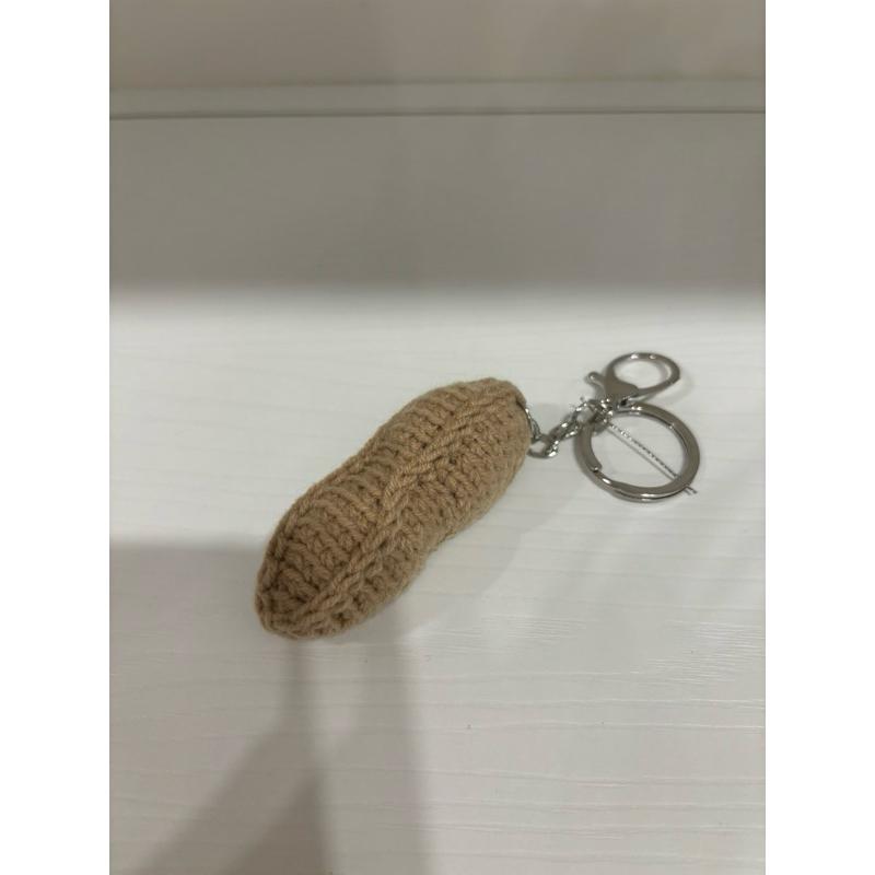 手工編織 毛線蔥鑰匙圈 花生鑰尺圈 小蔥吊飾 花生吊飾 小蔥鎖圈 迷你抓週用品-細節圖3