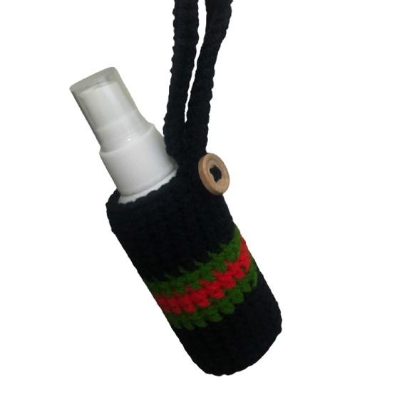 雪絨線維尼 䇄耳隨身酒精瓶袋(含酒精空瓶) 60ml酒精瓶收納袋 防疫酒精瓶袋掛袋  酒精瓶套 手作酒精瓶袋 酒精米奇-細節圖4