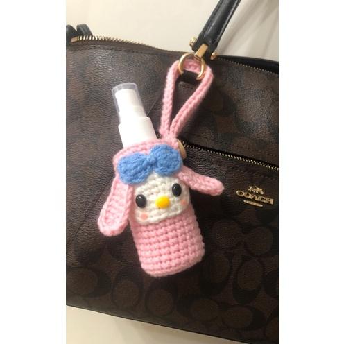 雪絨線維尼 䇄耳隨身酒精瓶袋(含酒精空瓶) 60ml酒精瓶收納袋 防疫酒精瓶袋掛袋  酒精瓶套 手作酒精瓶袋 酒精米奇-細節圖6