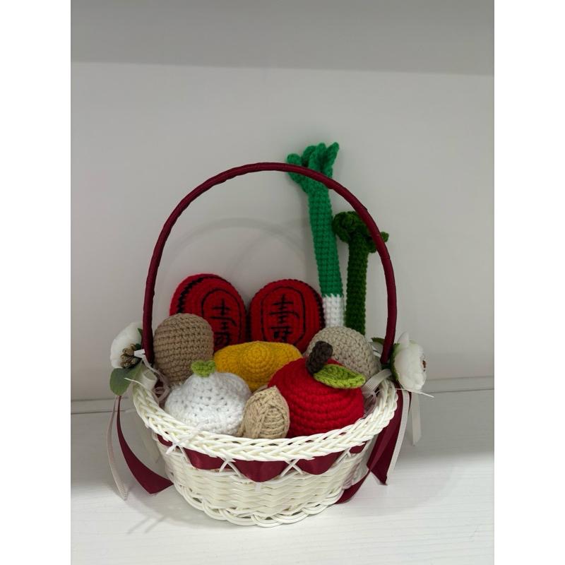 Jojo愛編織 簡約迷你版 抓週10件組 抓周道具 抓周用品 週歲派對 毛線編織 抓周編織 抓週道具-細節圖2