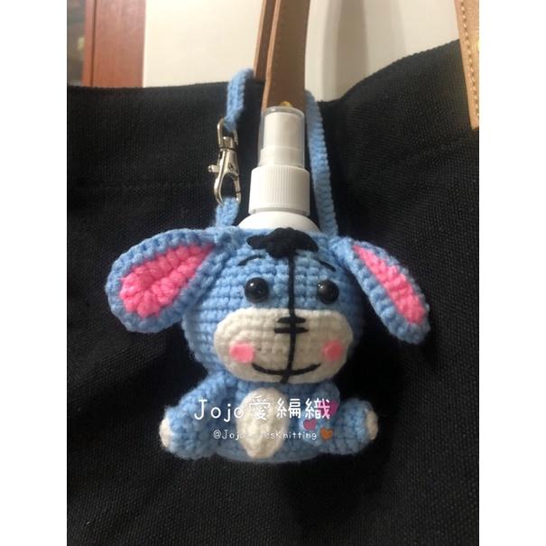 毛線編織 屹耳 維尼 米奇  KITTY酒精瓶袋(含60ml酒精空瓶)  防疫酒精瓶袋掛袋  酒精瓶套 手作酒精瓶袋-細節圖6