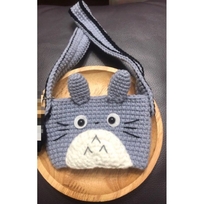 JoJo愛編織 編織飲料提袋 客製杯套 ★龍貓★純手工 毛線編織 環保飲料提袋 杯套 杯袋 編織杯套-細節圖3