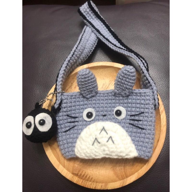 JoJo愛編織 編織飲料提袋 客製杯套 ★龍貓★純手工 毛線編織 環保飲料提袋 杯套 杯袋 編織杯套-細節圖4