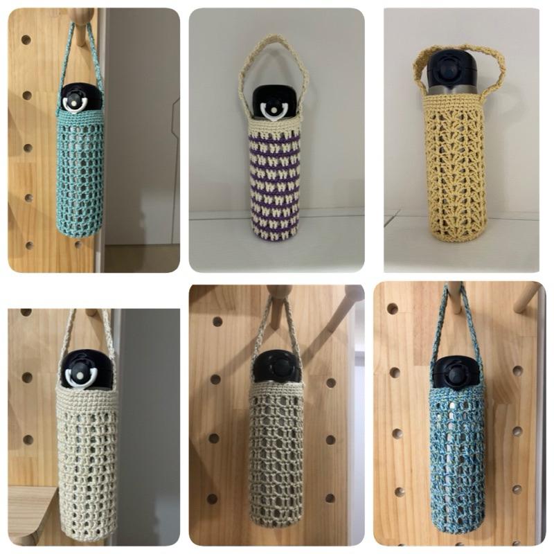 <出清特價>編織飲料提袋★★純手工 毛線編織  保飲料提袋 環保杯套 杯袋 水壺提袋 手搖飲提袋 編織杯套 編織提袋-細節圖2