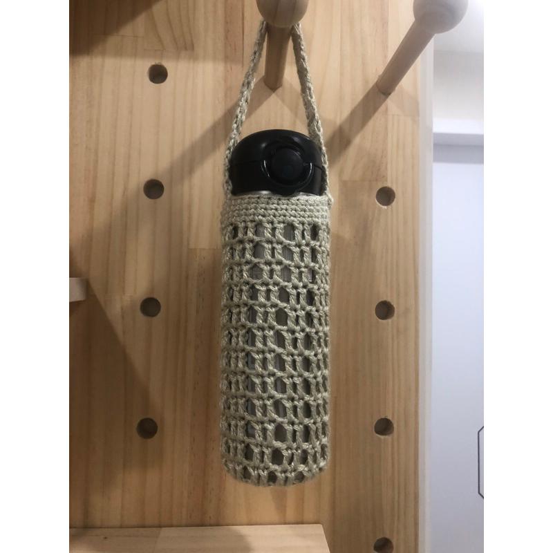 <出清特價>編織飲料提袋★★純手工 毛線編織  保飲料提袋 環保杯套 杯袋 水壺提袋 手搖飲提袋 編織杯套 編織提袋-細節圖7