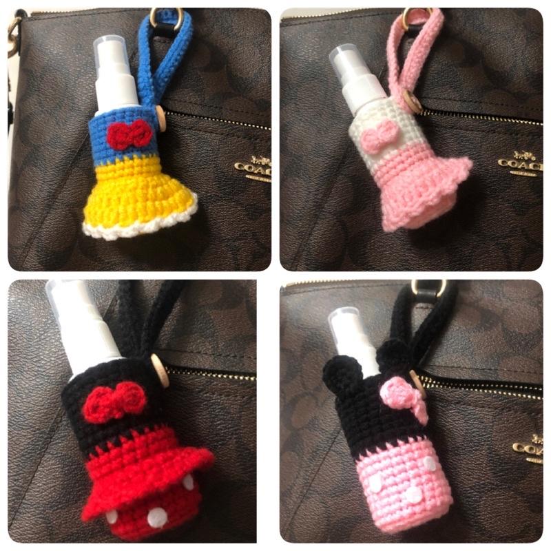 Jojo愛編織 酒精瓶袋-A 毛線編織(含30ml酒精空瓶) 酒精瓶套 屹耳 維尼 米奇 酒精袋 酒精隨身袋酒精瓶收納袋-細節圖6