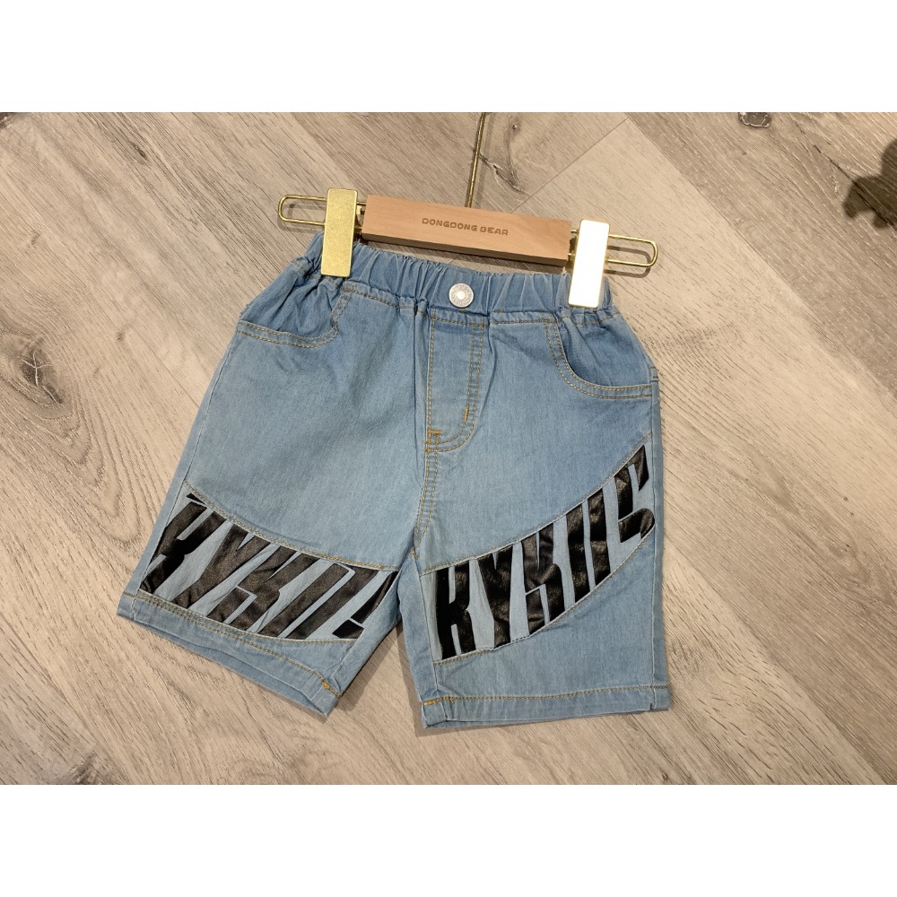 英文拼接牛仔褲(中童)-細節圖2