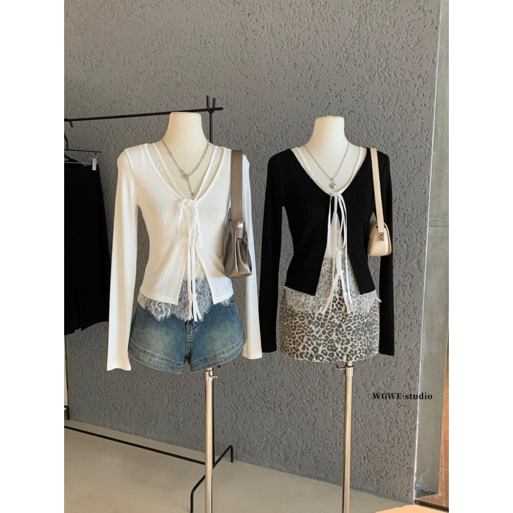 想要什麼風格我都有💗 🏷️層次感蕾絲兩件式上衣-細節圖9