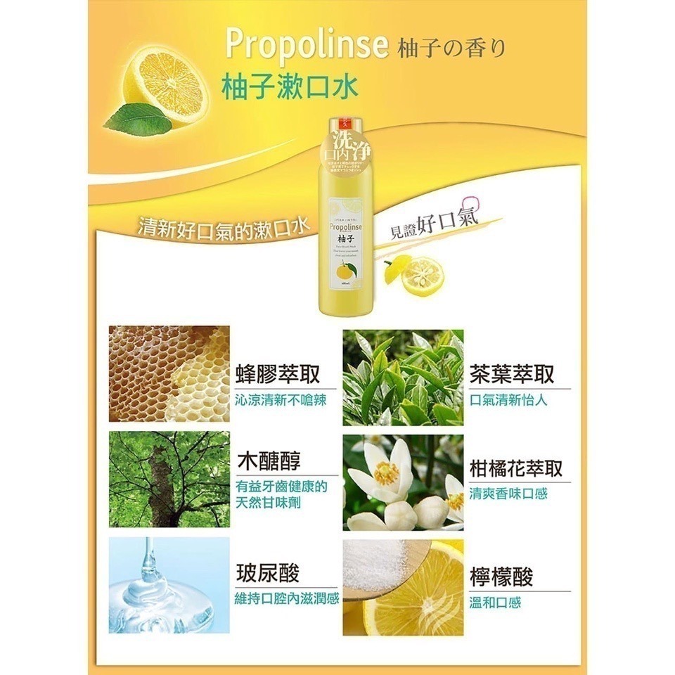 成人、兒童 蜂膠漱口水💗日本Propolinse 蜂膠漱口水 600ml 口臭 清新 牙周病 600ml 隨身包 小罐裝-細節圖6