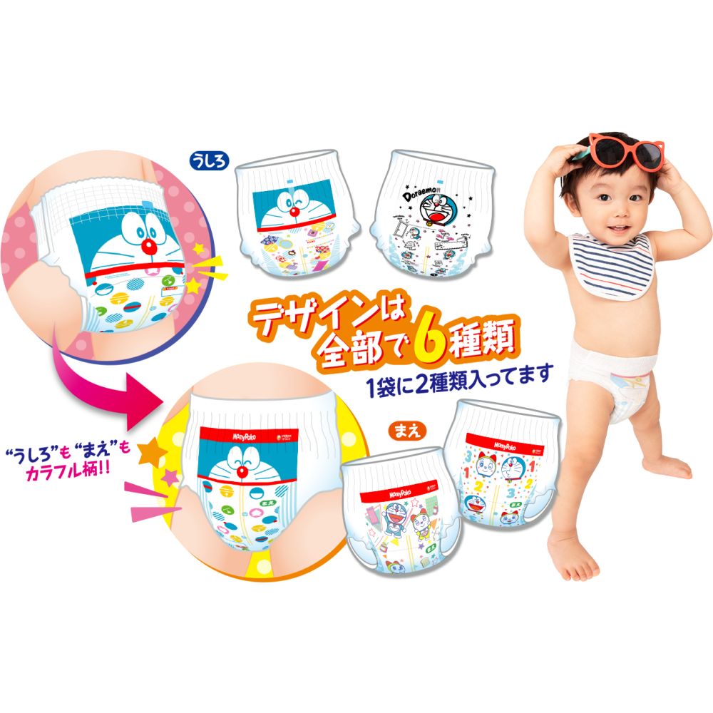 哆啦A夢褲型(拉拉褲) Mamypoko 滿意寶寶 褲型 拉拉褲 尿布  日本原裝 日本境內-細節圖2