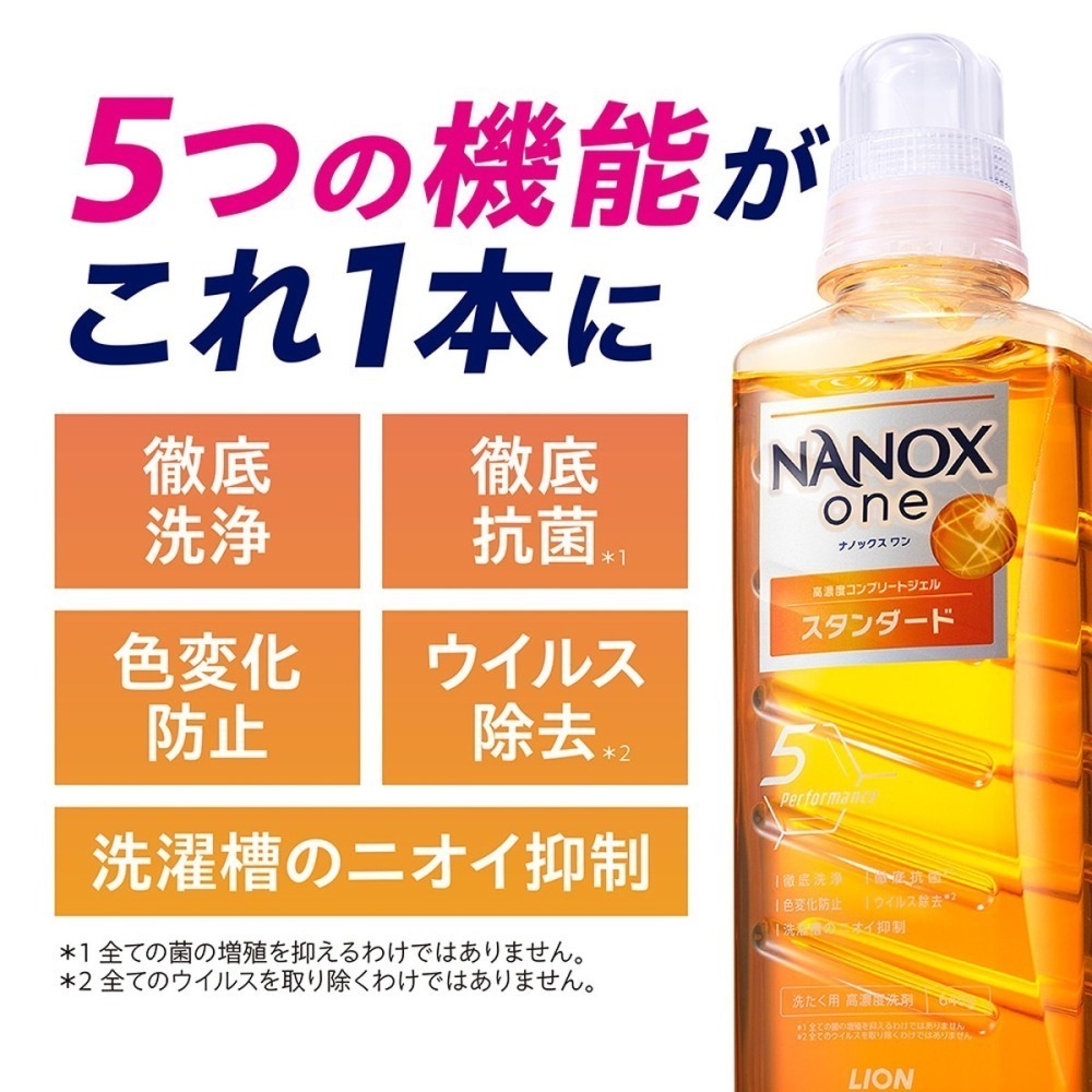 獅王 LION NANOX ONE 濃縮洗衣精 新包裝 日本境內 奈米樂 無臭化 酵素 除臭 瓶裝 補充包 全方位-細節圖3