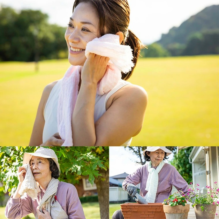 日本製 津OBORO 吸汗 速乾 戶外毛巾 三層紗 毛巾 擦汗巾 智慧毛巾 長毛巾-細節圖5