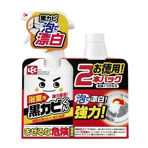 日本 LEC 激落君 強力除霉 泡泡噴霧/凝膠 噴瓶+補充瓶組浴室 除黴 除霉 磁磚 拉門 黑霉君-細節圖2
