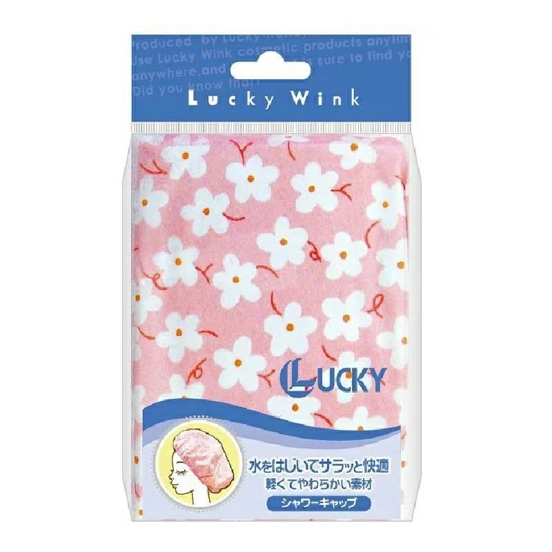 浴帽 洗澡浴帽 SPA浴帽 日本 東和 TOWA BeautyWorld LUCKY 抗菌 防水 鬆緊帶-細節圖5