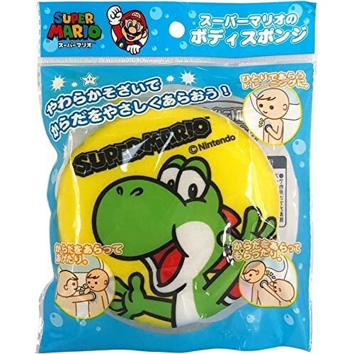 日本 任天堂 洗澡海綿 沐浴海綿 瑪利歐 SUPER MARIO 兒童 搓澡 Nintendo 耀西-細節圖8