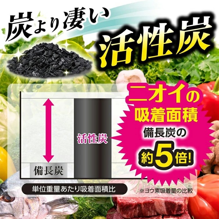 日本 白元 冰箱 活性炭 除臭劑 冷藏室 冷凍室 蔬果室 消臭劑 消臭盒 脫臭劑-細節圖4