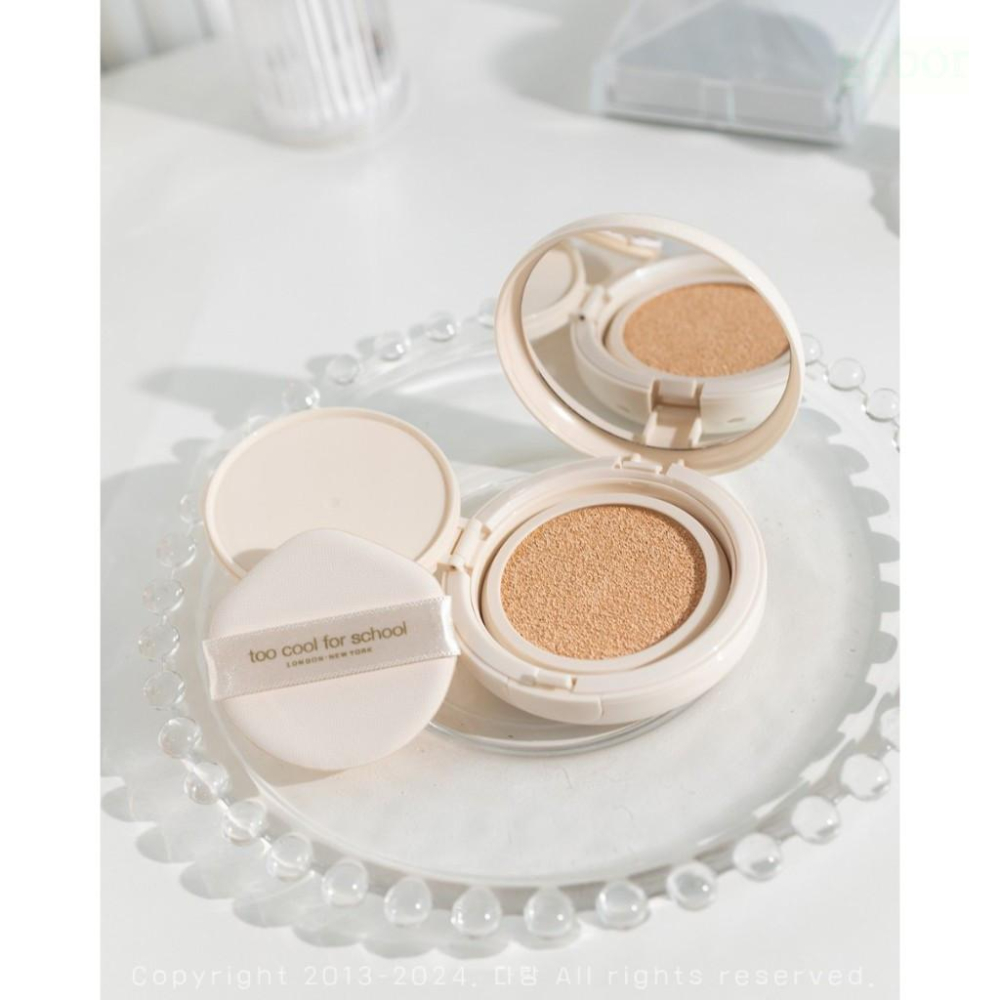 【韓氏愛美】too cool for school 新款 定妝遮瑕氣墊粉餅 1殼1芯 氣墊 粉餅 1+1 遮瑕 升級版-細節圖5
