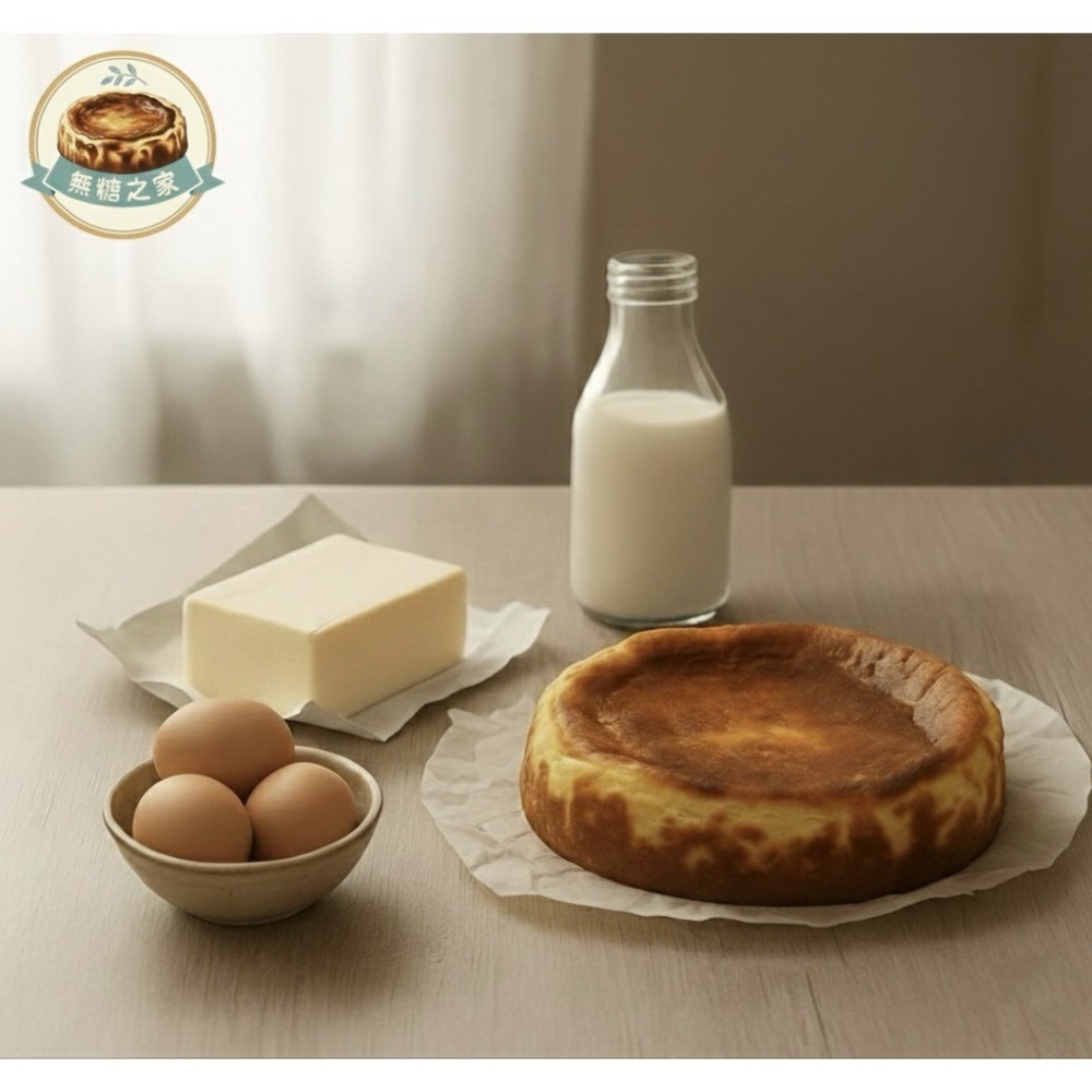 【無糖之家】芝麻巴斯克乳酪蛋糕6吋580克 一顆就免運 第二顆再折100 無加砂糖無麵粉無麩質-細節圖4