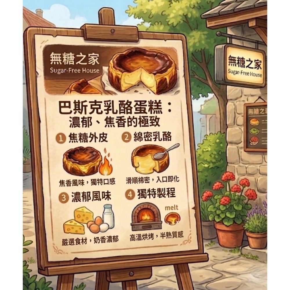 【無糖之家】花生巴斯克乳酪蛋糕6吋580克 一顆就免運 第二顆再折100 無加砂糖無麵粉無麩質-細節圖3
